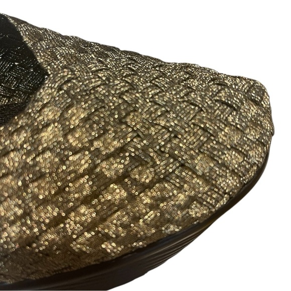 WHITE MOUNTAIN WOMENS ELLIE GOLD WOVEN WEDGE SLIP ON NWOTS SZ 10W - Picture 4 of 6